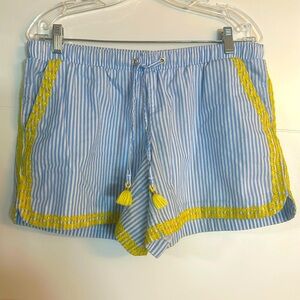 Lilly Pulitzer Katia Shorts Size Large Peri Blue Swizzle Embroidered